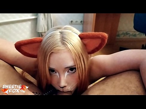 ❤️ Kitsune waxay liqaysaa dick oo afkeeda ku dhufatey ☑ Galmada dabada ☑